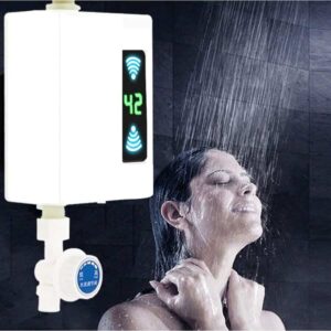 Átfolyós termosztatikus vízmelegítő 1,5 méter hosszú gégecsővel és zuhanyfejjel - 3500 W (BBV) (BBJH) - Image 7