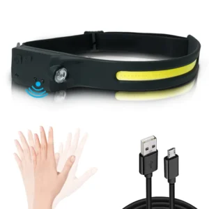 Kézmozdulatokkal vezérelhető LED fejlámpa-  extra könnyű, állítható méretű, vékony és kényelmes LED fejpánt mozgásérzékelővel (BBV) - Image 6