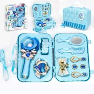 Elza hercegnős szépítkező készlet bőröndben kislányoknak - zenélő és világító varázspálcával, fésűvel, tükörrel és ékszerekkel (BBLPJ) - Image 5