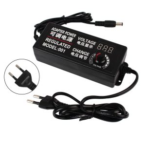 LCD kijelzős hálózati adapter túltöltés elleni védelemmel és feszültség szabályozóval - 100V-240V 50/60Hz (THM)