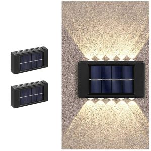 Hangulatos, kültéri fali lámpa szett napelemmel - 2 db 10 LED-es dekor szolár lámpa (BBV)