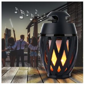 Fáklya alakú Bluetooth hangszóró valósághű láng effekttel - por- és vízálló, akkumulátoros (BBV)