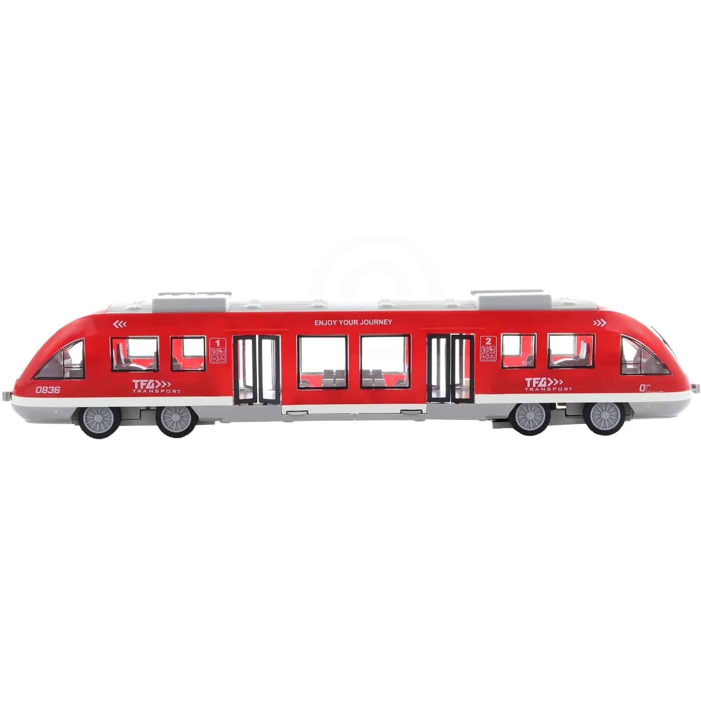 43 cm hosszú lendkerekes játék vonat élethű hanghatásokkal, nyitható ajtókkal és világító utastérrel (BBJ)(BBMJ) - Image 6