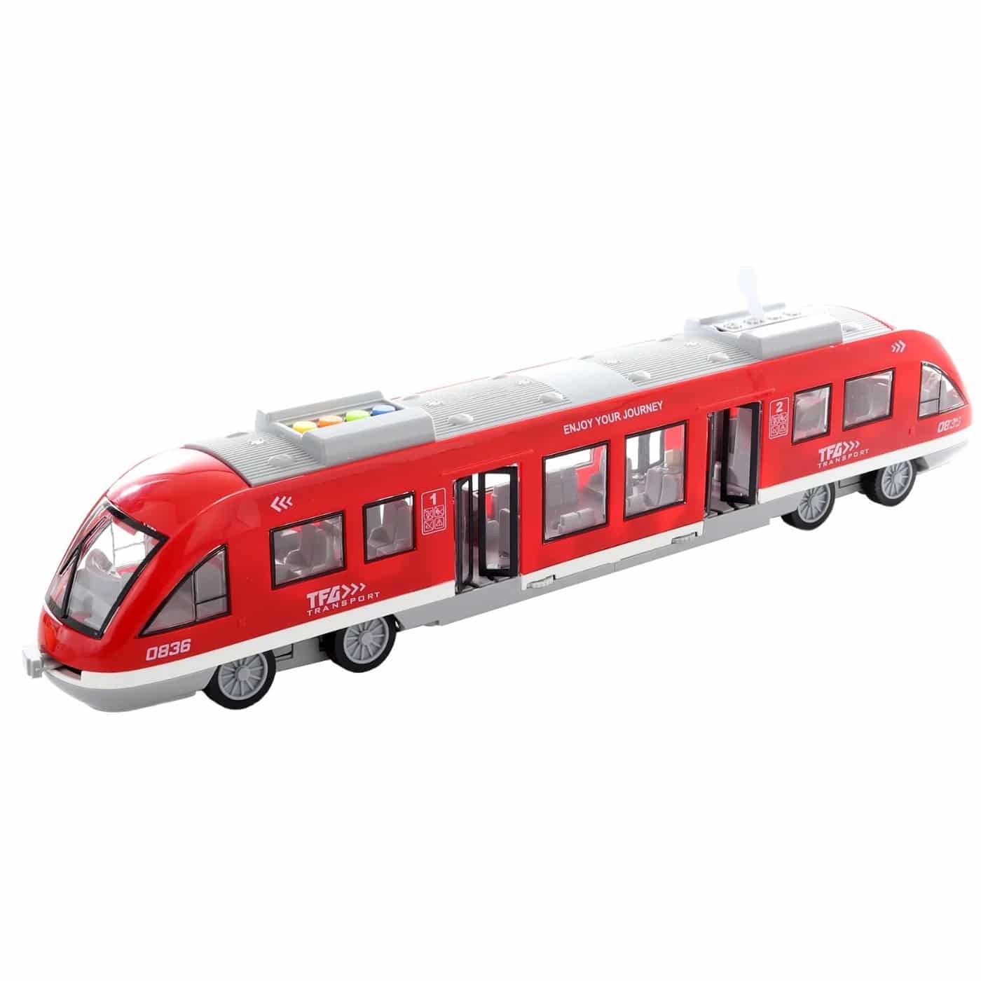 43 cm hosszú lendkerekes játék vonat élethű hanghatásokkal, nyitható ajtókkal és világító utastérrel (BBJ)(BBMJ) - Image 3