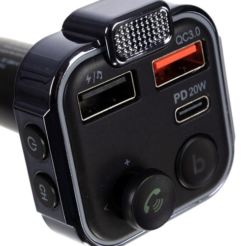 Xtrobb FM Bluetooth transzmitter – Bluetooth FM adó töltő adapter 2xUSB + USB Type-C (BB22355) 4