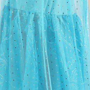 Farsangi hercegnő jelmez kislányoknak - csillogó kék királylány jelmez, S méret, 100-110cm magasságra (BBJ) - Image 4