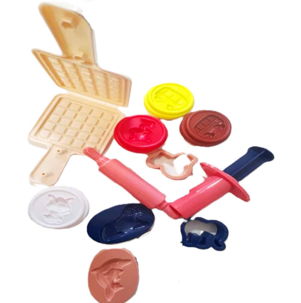 Gyurma gofri készítő játék – színes gyurmákkal és formákkal kiegészítő készlet 6