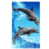 Szuper nedvszívó delfin mintás plüss strandfürdőlepedő 70 x 140 cm (BBCD)