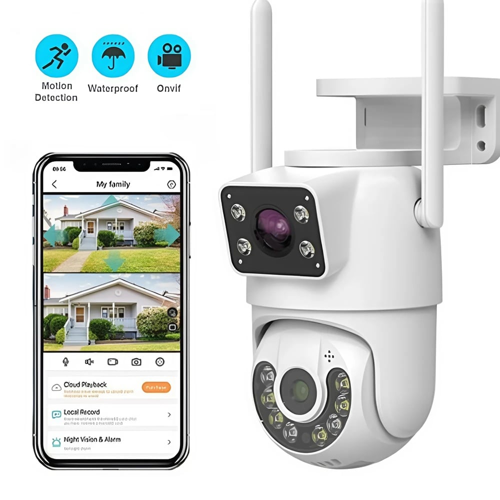 Jortan 360° WiFi okos biztonsági kamera – dupla lencse, 6MP ultra HD ...