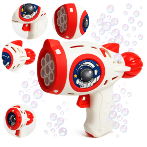 Fehér színű rakéta formájú automata buborékfújó fegyver – színes fényekkel (BBJ) - Image 3