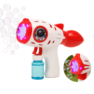 Fehér színű rakéta formájú automata buborékfújó fegyver – színes fényekkel (BBJ) - Image 8
