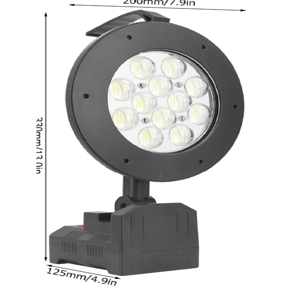 Hordozható, ultra erős, vízálló, hordozható kézilámpa 192 LED- állítható világítású keresőlámpa W872A (FX) (BBV) - Image 8