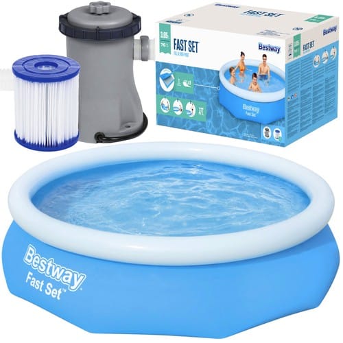 Bestway felfújható kerti medence - beépített szivattyúval és szűrővel - 3638 liter űrtartalom, mérete: 305 x 76 cm, kék színben 57270 (WNDR3558)
