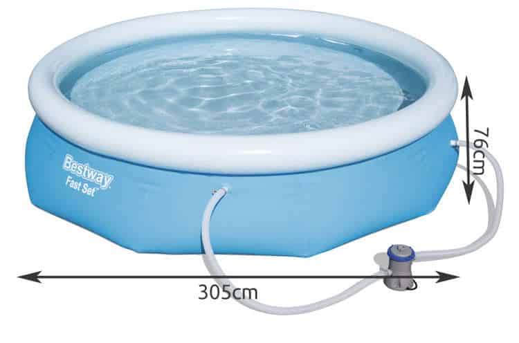 Bestway felfújható kerti medence - beépített szivattyúval és szűrővel - 3638 liter űrtartalom, mérete: 305 x 76 cm, kék színben 57270 (WNDR3558) - Image 6