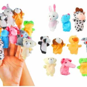 10 db színes puha szövetből készült állatkás ujjbáb szett - gyerekeknek (WNDR22393) - Image 1