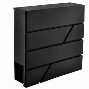 Fém postaláda, újságtartóval, 2 kulccsal - fekete (WNDR6238) - Image 2