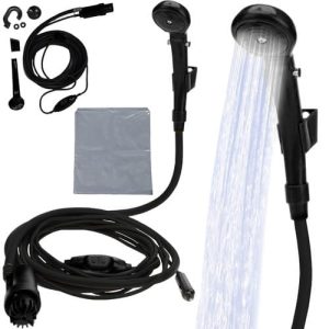 Hordozható kemping zuhany akasztóval – 12V (WNDR8877)