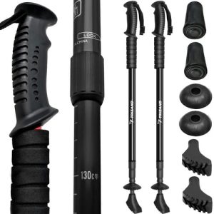 TRIZAND 2 db-os párnázott fekete túrabot – nordic walking bot – síjáró bot (WNDR8860)