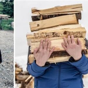 KAMINER tűzifa hordó táska – fa cipelő táska fekete oxford anyagból erős fülekkel (WNDR8791) - Image 3