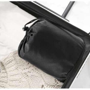 Memóriahabos nyakpárna/utazópárna, szemkötővel és füldugókkal ellátva – fekete-szürke színben (WNDR10885) - Image 2