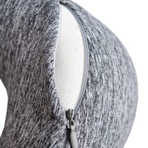 Memóriahabos nyakpárna/utazópárna, szemkötővel és füldugókkal ellátva – fekete-szürke színben (WNDR10885) - Image 4