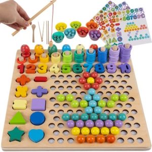 Készségfejlesztő 3 az 1-ben tábla puzzle, számoló játékkal és mágneses horgászbottal (WNDR17252)