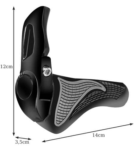 2 db-os ergonomikus bicikli kormányvédő – kerékpár kormány markolat – szürke, fekete (WNDR18315) - Image 7