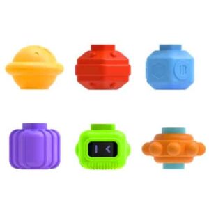 Kézügyesség- és készségfejlesztő felfedező kocka babáknak - tartalmaz 6 színes formát (WNDR20377) - Image 3