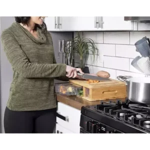 3 az 1-ben vágódeszka bambuszból, 4db tárolóedénnyel, 4db reszelővel (WNDR20205) - Image 5