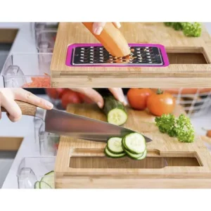 3 az 1-ben vágódeszka bambuszból, 4db tárolóedénnyel, 4db reszelővel (WNDR20205) - Image 9