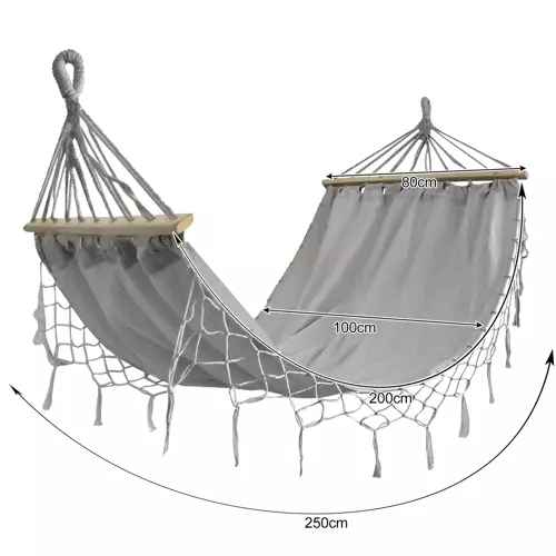 GARDLOV kényelmes kerti függőágy merevítőkkel és tárolózsákkal – 200x100cm (WNDR21079) - Image 9