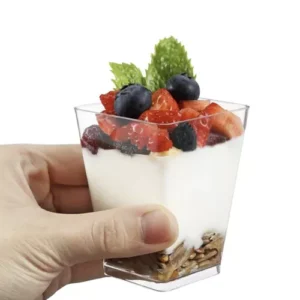 Négyzet alakú desszert tálaló csészekészlet - 50 db (WNDR21164) - Image 7