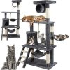 Macska mászóka és kaparófa - játékokkal, kuckókkal, hintával és létrával – 141 cm (WNDR21713)