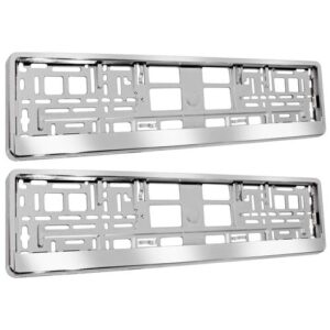 Univerzális időjárásálló 2 db-os rendszámtábla tartó szett, első és hátsó rendszámtábla kerettel ezüst színben (WNDR22048) - Image 4