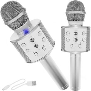 Karaoke mikrofon – ezüst Izoxis (WNDR22188)
