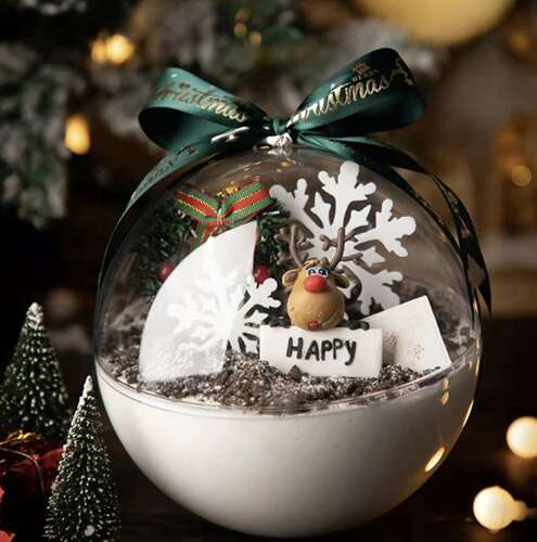 Átlátszó díszgömbök 12 cm, 10 darabos szett Ruhhy (WNDR22279) - Image 7