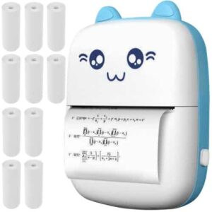 Mini cicás bluetooth-os thermo print fekete-fehér fotónyomtató - 10 db nyomtatótekerccsel (WNDR22272) - Image 1