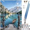 Braies-tó - felnőtt kifestő számozott sablonnal, ecsetekkel és festékkel 40 x 50 cm (WNDR22785)