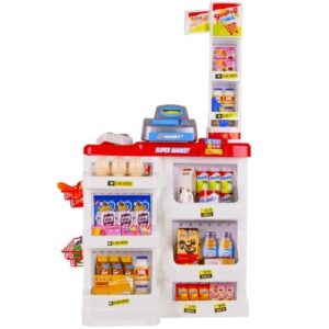 Nagyméretű játék szupermarket készlet bevásárlókocsival és rengeteg kiegészítővel 41 x 50 x 82 cm (WNDR22374) - Image 3