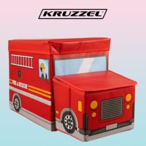 Tűzoltóautó alakú praktikus kis szék és tároló láda Kruzzel (WNDR22489) - Image 2