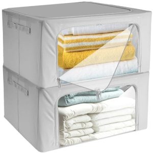 Összecsukható textil tároló ágyneműhöz, ruhákhoz - szekrény rendszerező, 2 db (WNDR22930)