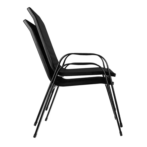 Bútor szett teraszra és kertbe 2 székkel + asztallal - fekete (WNDR23461) - Image 9