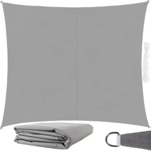 Napvitorla - négyszögletű, vízálló, UV szűrős, szürke 3x2m (WNDR23162)