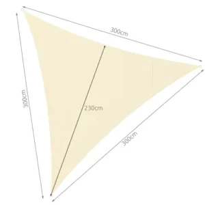 Napvitorla - háromszög alakú, vízálló, UV szűrős, bézs 3x3x3m (WNDR23146) - Image 4