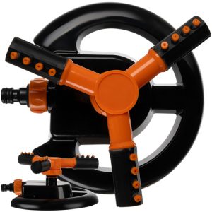 GARDLOV 360° kerti sprinkler - 3-karos forgó locsoló, 10m hatótávolság (WNDR25427)