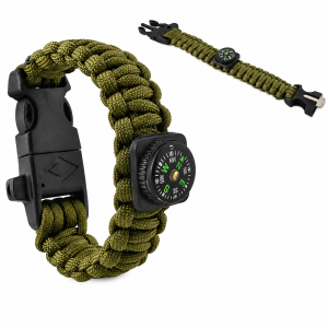 5 az 1-ben túlélő paracord karkötő zöld színben (WNDR6063)