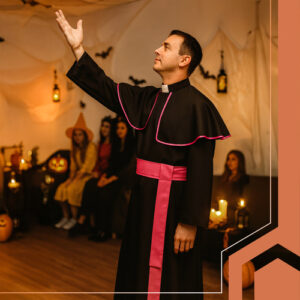 RUHHY Püspök jelmez XL/XXL – Felnőtt pap jelmez és klerikusi ruha (WNDR26148) - Image 2