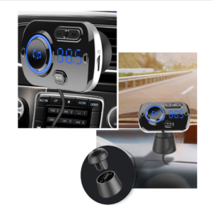 Bluetooth autós FM transzmitter és gyorstöltő – kihangosítóval, LED kijelzővel, dupla USB porttal BC49BQ (THM) - Image 4