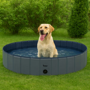 Összecsukható kutyamedence 160 cm 600 - Purlov - kék, szürke (WNDR25370) - Image 2