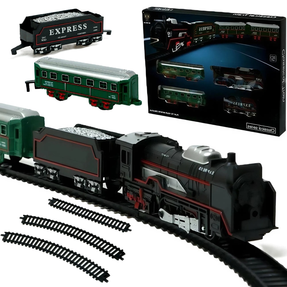 Szuper önjáró játékvonat készlet mozdonnyal vagonokkal sínpályával (BBJ)44